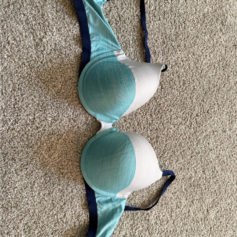 Victoria’s Secret Teal Blue and White Bra